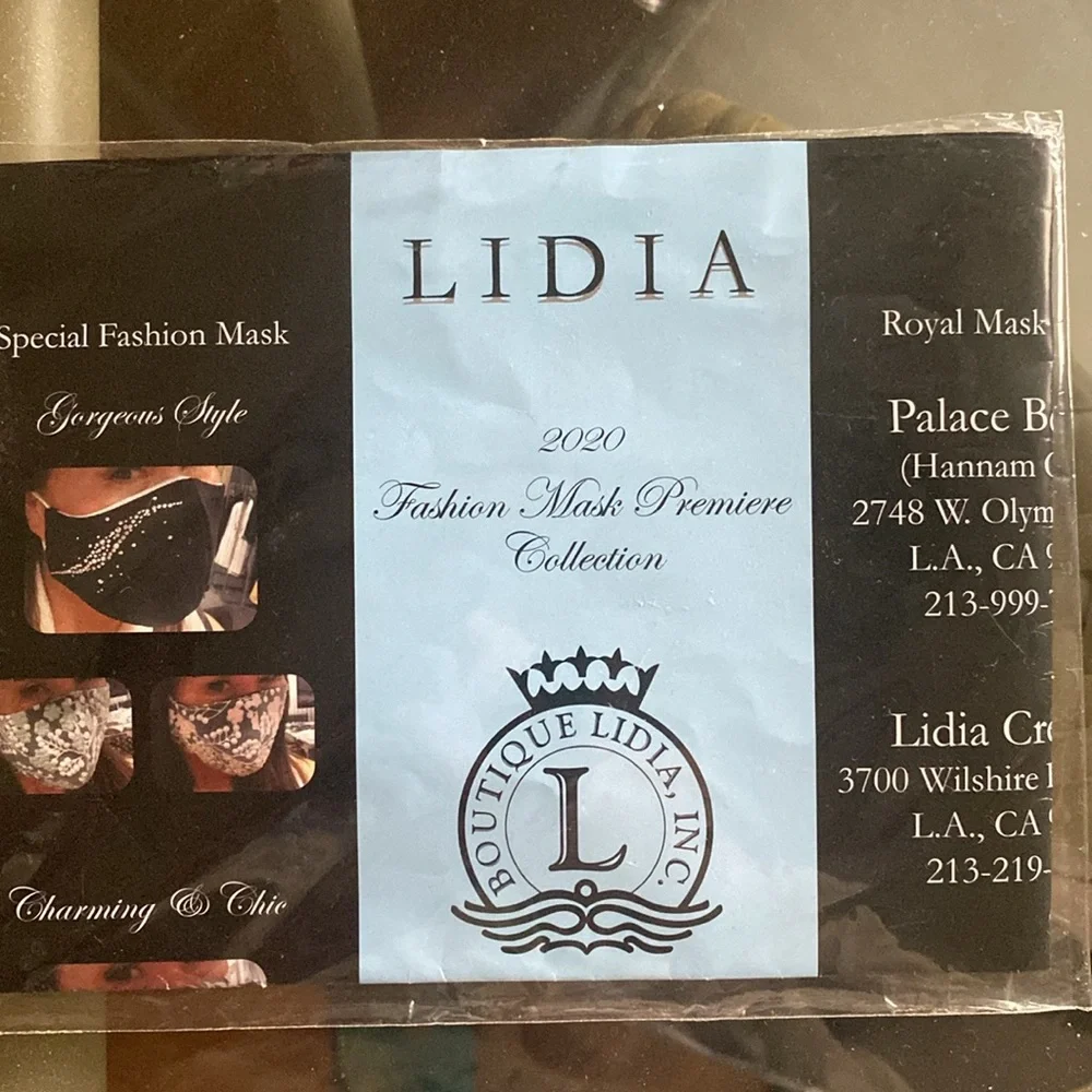 NWT LIDIA 2020 SPECIAL FASHION FACE MASK PREMIER COLLECTION 1 piece😷